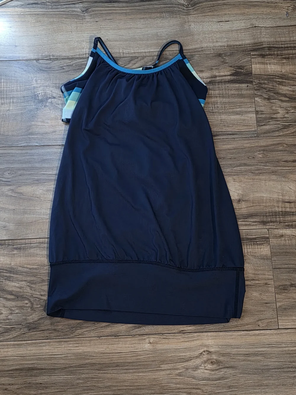 lululemon athletica Navy Tank with Teal Accent Straps